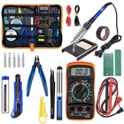 Soldering Iron Kit 80W Adjustable Temperature Digital Multimeter w/ Accessories