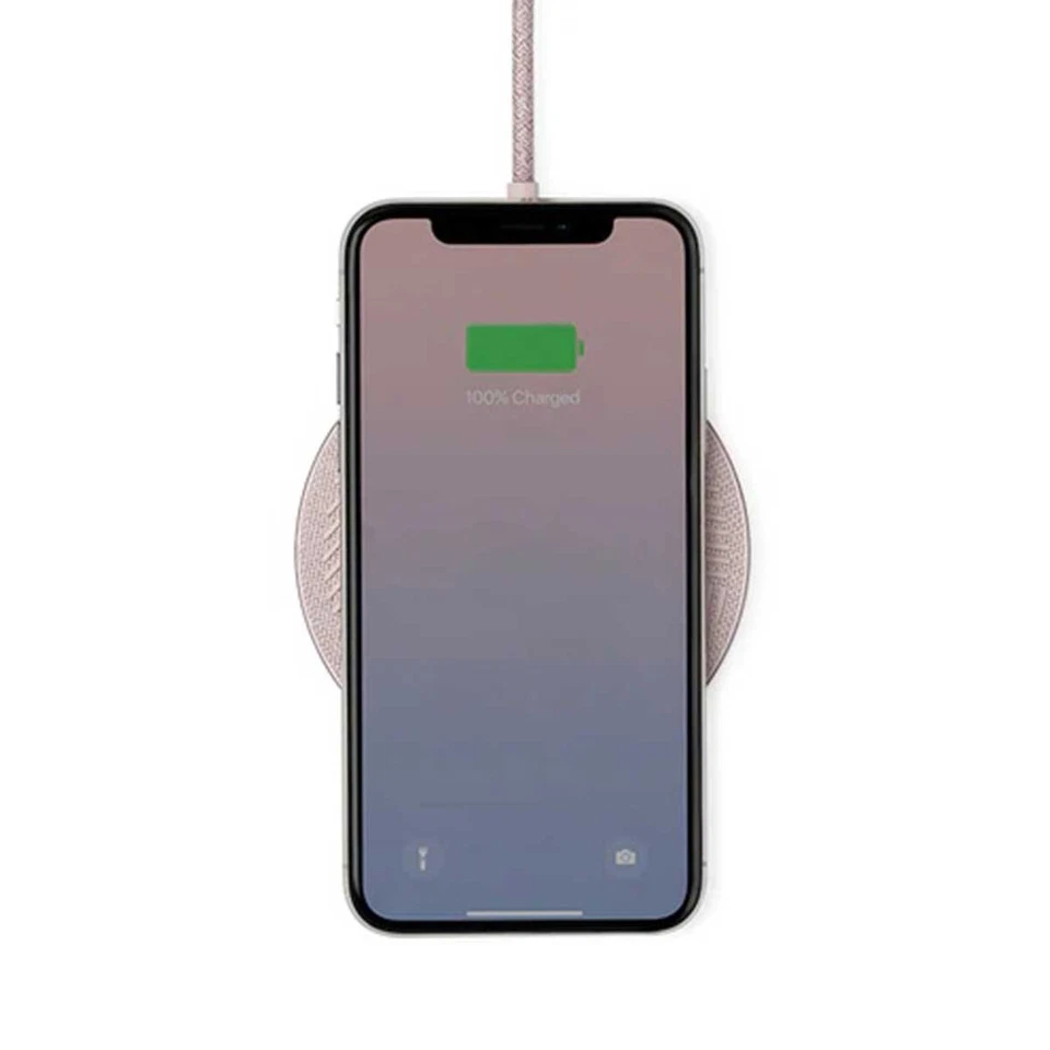 Native Union Drop Marquetry 7.5W Wireless Charging Pad DROP-ROSE-MARQ-AP - Rose - Image 4 of 4