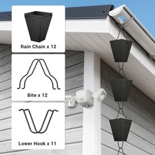 10.5 FT (12 Cups) Metal Rain Chains for Gutte...