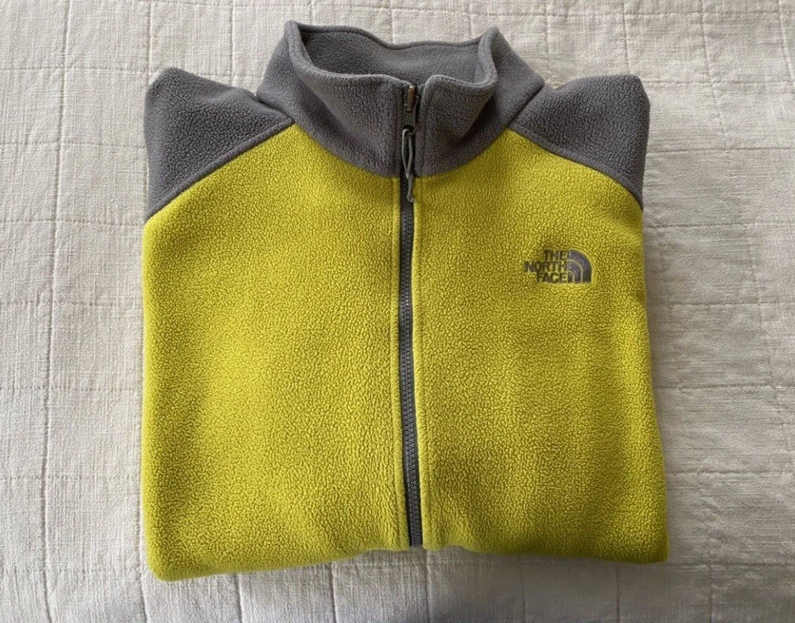 The Northface Fleece Zip up Sweater Yellow Hiking Outdoors Y2k Men’s Xxl Xl