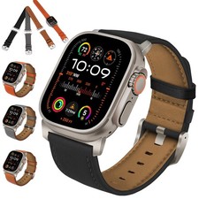For Apple Watch Series 11 10 9 8 7 6 5 4 3 2 1 Ultra Genuine Leather Sport Band