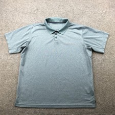 Columbia Polo Shirt Mens Large Blue Heather Performance Golf Short Sleeve Logo