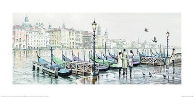 Richard Macneil - Quayside, Venice - Fine Art Print - 2 Größen