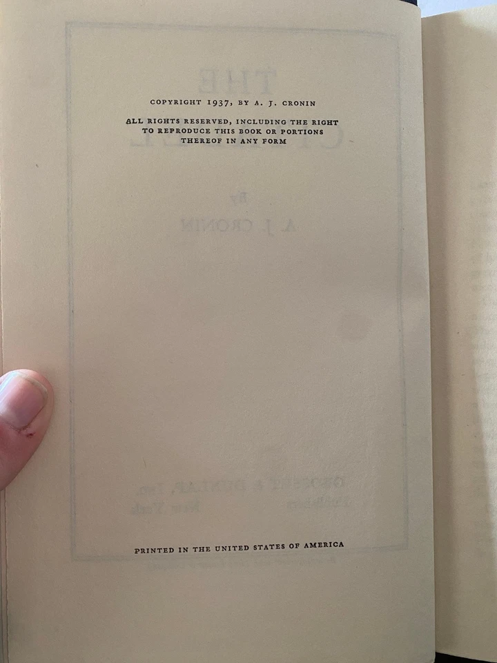 The Citadel A.J. Cronin 1937 Grosset & Dunlap Hardcover - Image 3 of 4