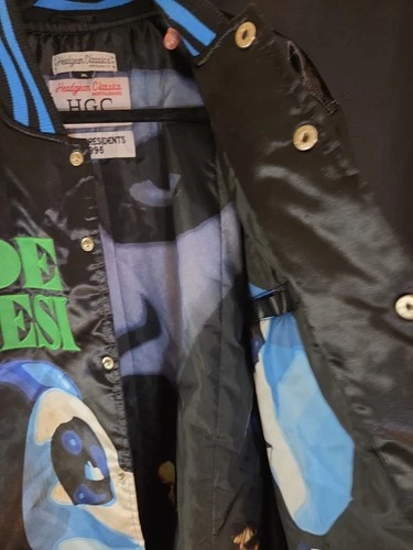 Mens Headgear Classics Dead Presidents 1995 Button Bomber Satin Jacket Size XL image 18