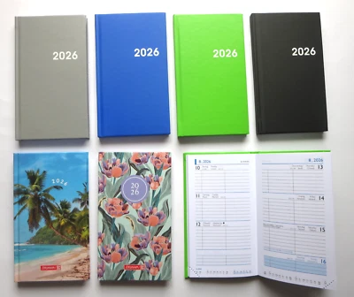 schmaler Taschenkalender 2026 BRUNNEN Modell 756 Kalender 2 Seiten = 1 Woche