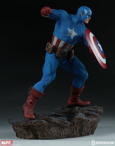 AVENGERS ASSEMBLE 15" STATUE CAPTAIN AMERICA Sideshow Collectibles RARE UN/AP - Picture 7 of 14
