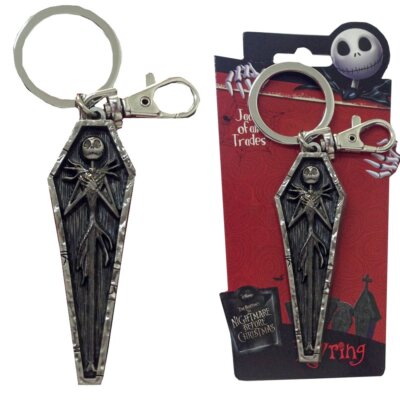 Nightmare Before Christmas Jack in Sarg, Zinn-Schlüsselanhänger, 7,6 cm