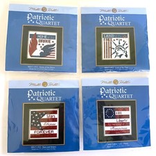 Lot of 4 Mill Hill PATRIOTIC QUARTET Cross Stitch Kits Complete Set