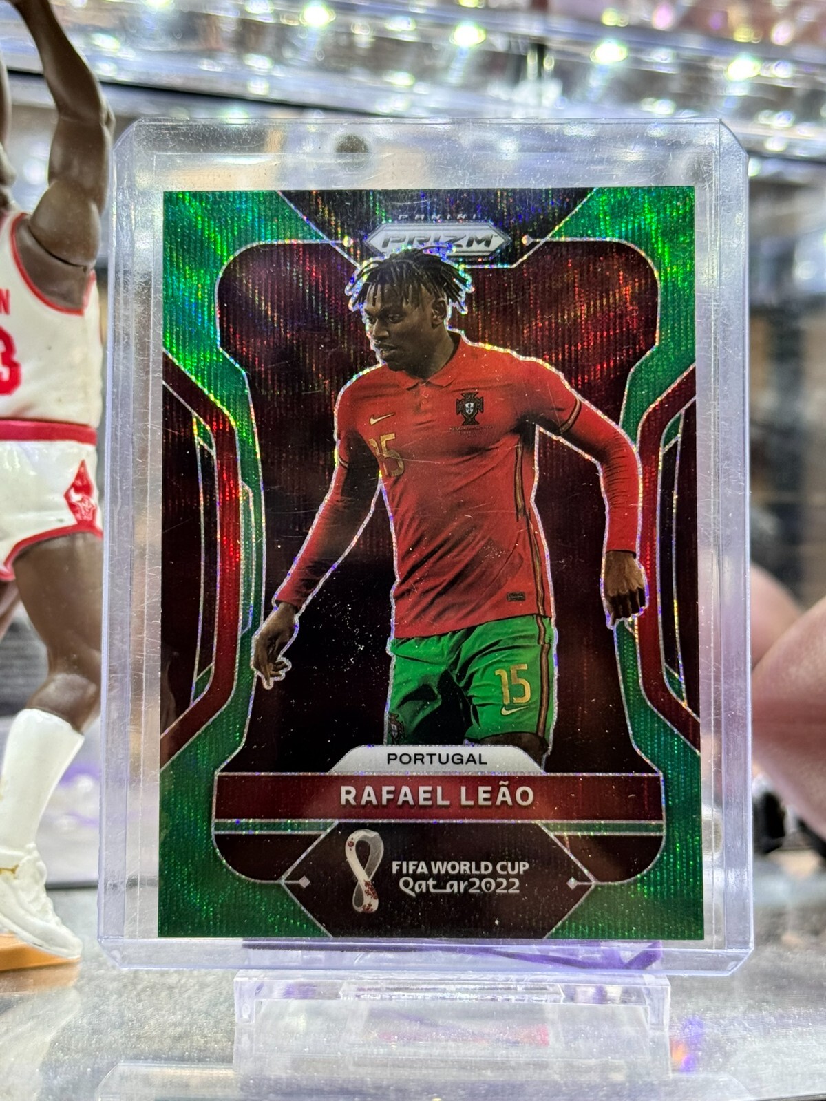 2022 Panini Prizm World Cup Qatar #181 Rafael Leao Green Wave Prizm Portugal
