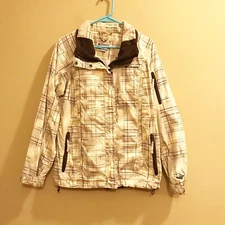 Women's Columbia Bugaboo Full Zip Jacket Unlined Waterproof Size M Geometric