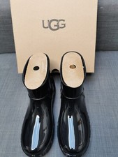 UGG BLACK DRIZLITA WATERPROOF RUBBER / WOOL RAIN BOOTS, WOMEN UK 6 BRAND NEW