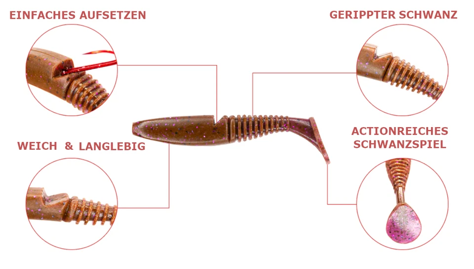 Fanatik Köder BANDIT 7-10cm Gummiköder Gummifisch Jig Softbaits mit Aroma - Bild 3 von 3