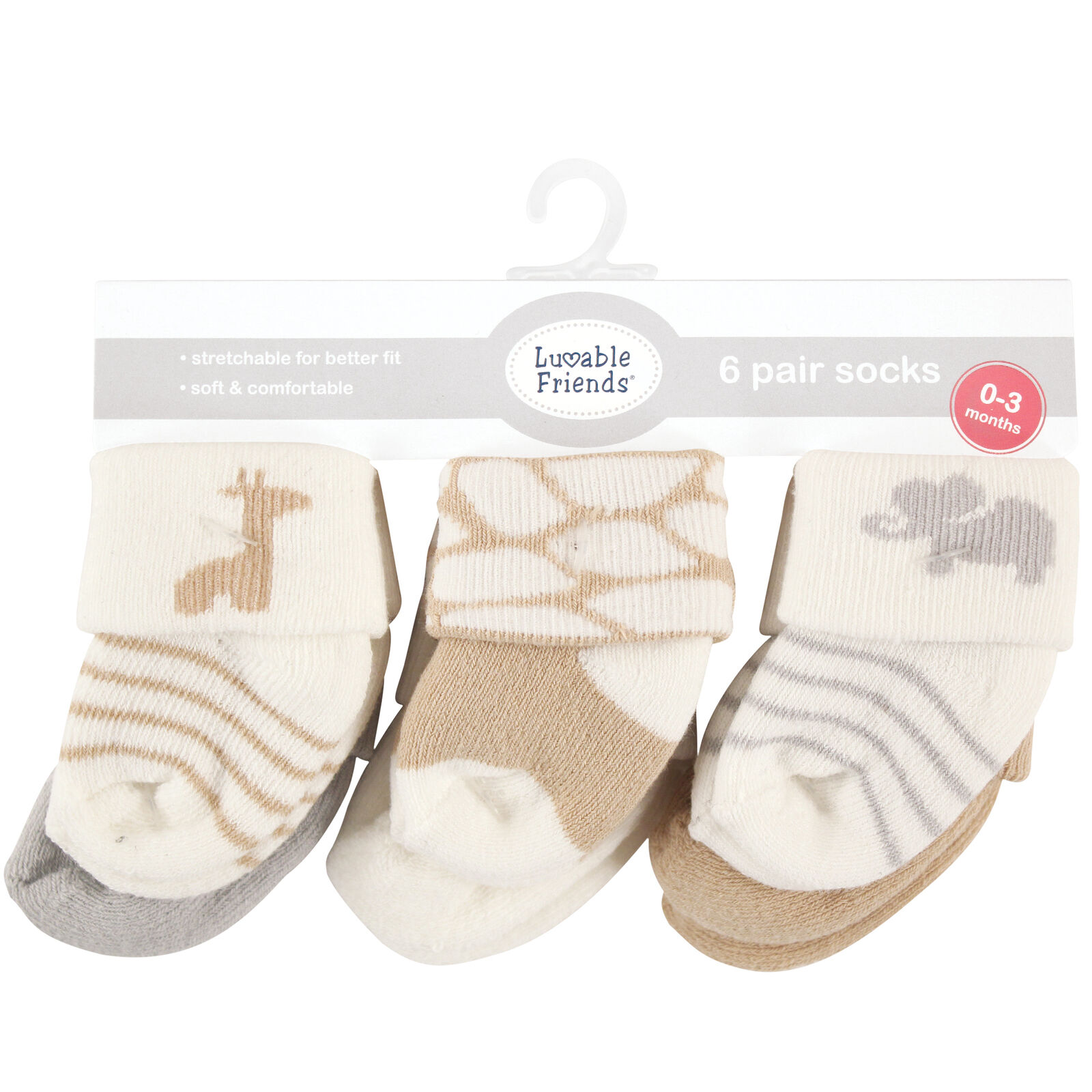 Luvable Friends Baby Boy Newborn and Baby Socks Set, Space, 0-3 Months