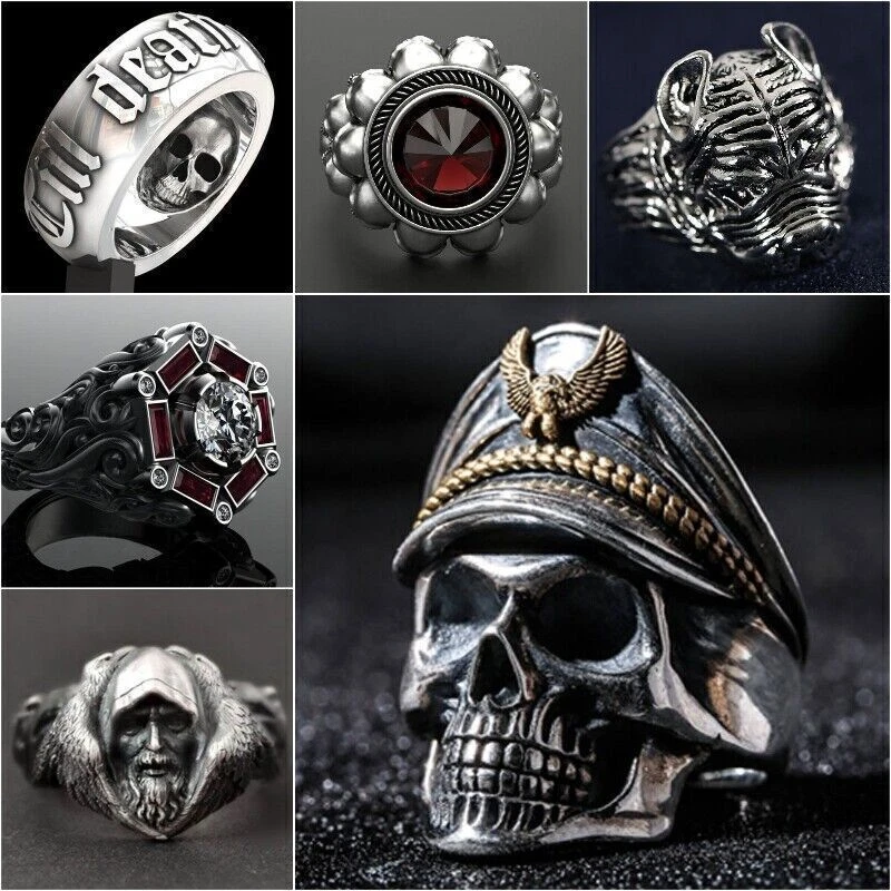 Gothic biker rings clearance
