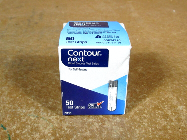 Contour Next BLOOD GLUCOSE TEST STRIPS 7311 New Sealed Box of 50 Exp. 2024-07-31