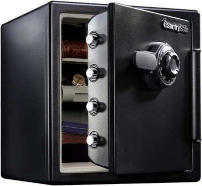 Sentrysafe Fireproof and Waterproof Black Steel Home Safe with Dial Combination 