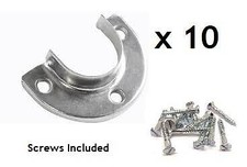 Wardrobe Rail Bracket Support End Brackets Half Round Holds 25mm Poles x10