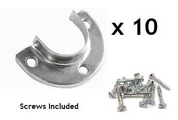 Garderobenstange Halterung Träger Endwinkel halbrund hält 25 mm Stangen x10