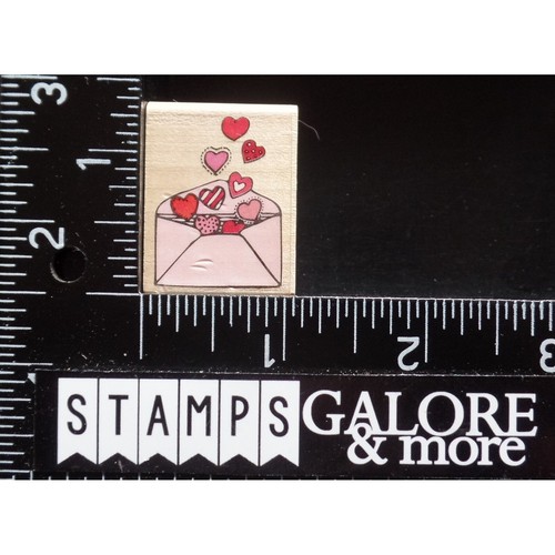 RUBBER STAMPEDE RUBBER STAMPS 477-B LOVE MAIL ENVELOPE HEARTS VALENTINES #2548