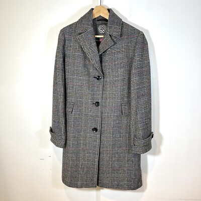 Vince Camuto Plaid Coat Vince Camuto Single-Breasted Shawl Collar