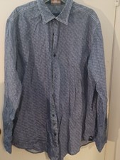 Blue Pronto Uomo Dress Shirt Blue Paisley Size XLT