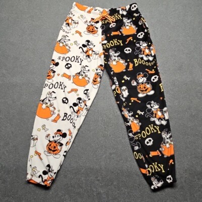 Disney Mickey Mouse Halloween Pajama Pants Women Small 4-6 White Sleepwear 