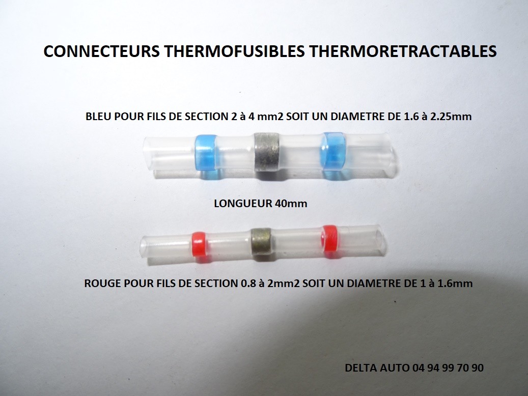 45 manchons thermorétractables à souder de 0.8 à 4 mm2 pour câblage étanche