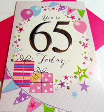 65th Birthday Greetings Card....You're 65 Today!