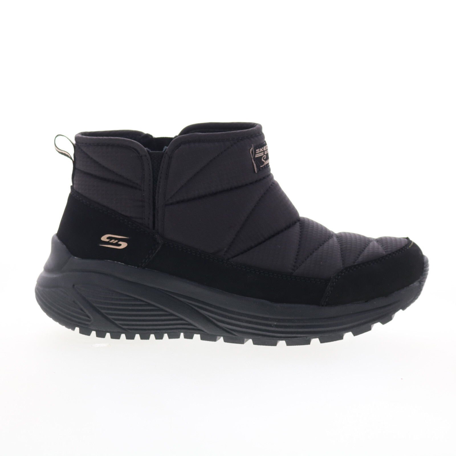 Skechers Bobs Sparrow 2.0 Puffiez 117260 Womens Black Casual Dress Boots