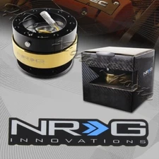 Black/Gold 6-Hole Steering Wheel NRG Gen 2.0 Quick Release Adapter SRK-200BK-CG