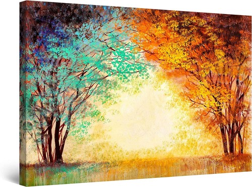 A Teal Tree Canvas Wall Art by Katrina Craven