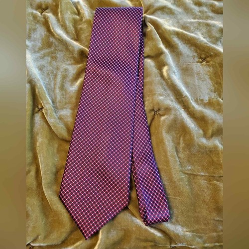 Bruno Piatelli Men's 100% Silk Necktie Red Black White Geometric Diamonds - Picture 2 of 10