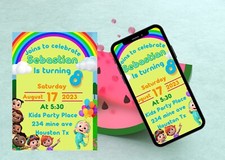 invitacion para cumplea&ntilde;os cocomelon ,invitation cocomelon birthday digital