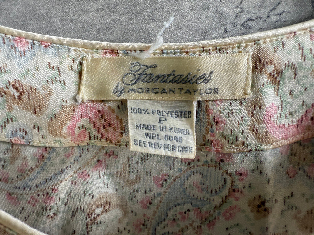 Vintage 1990s Fantasies by Morgan Taylor Paisley Floral Nightgown Size P