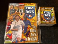 PANINI BOX DISPLAY 50 PACKETS FIFA 365 2018 + EMPTY ALBUM MINT RARE VERSION