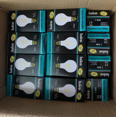LOT OF 20 - Halco 15W 130V Appliance Fan Utility Light Bulb A15 Clear A15CL15