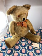 23" Antique English 1930's Golden Mohair Teddy Bear Adorable 18097