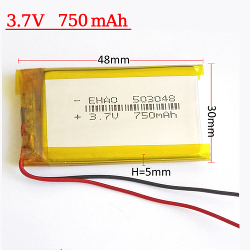 3.7V 750mAh 3 Wires NTC Thermistor Polymer Li Lipo Battery 503048 For GPS Car Ca - Foto 9