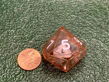 Double D10 - Small Ten in Large Ten Dice - Orange RPG Gaming Tabletop Roleplay