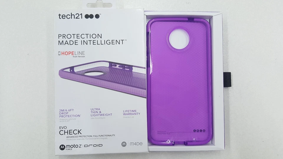 Tech21 Evo Check Phone Case - Motorola Moto Z Force - Purple New - Image 3 of 4