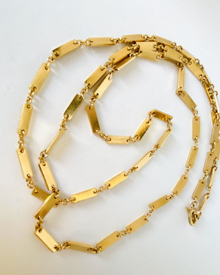 Collier Sautoir Vintage Années 1970 Avec Pendentifs - Style Ancien Et Bohème - Couleur Marron - Occasion
