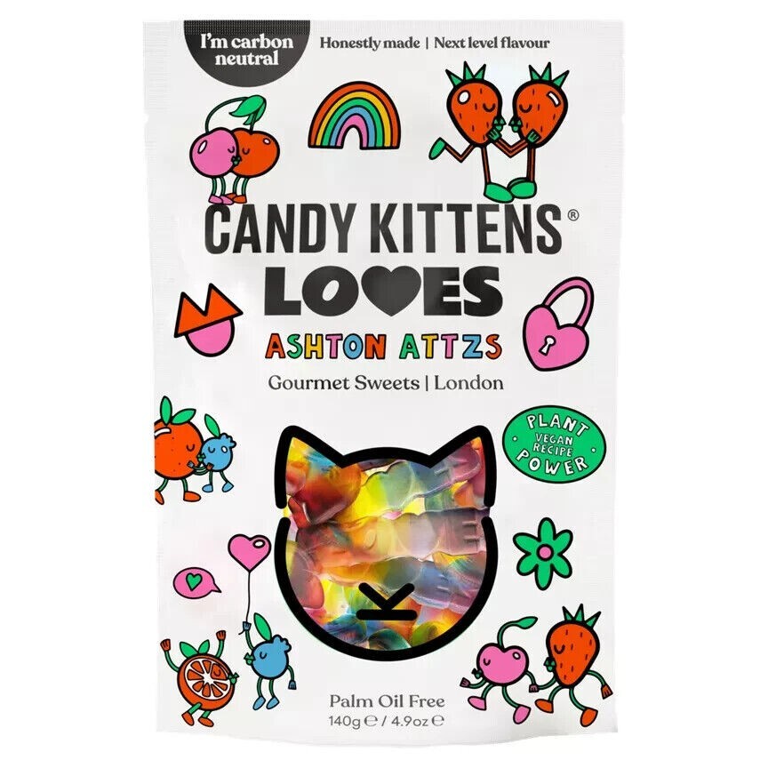 Candy Kittens Loves Mixed Fruit Gourmet Sweets Specials Vegan Gummy Sweets 140g