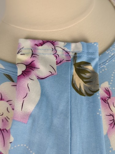 Korsis Women's Dress 2X Blue Floral A-Line Knee Length Long Sleeve - Picture 8 of 11