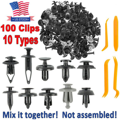 100pack Bumper Clips Fender 6 7 8 9mm Trim Car Auto Push Pin Rivet Fastener 