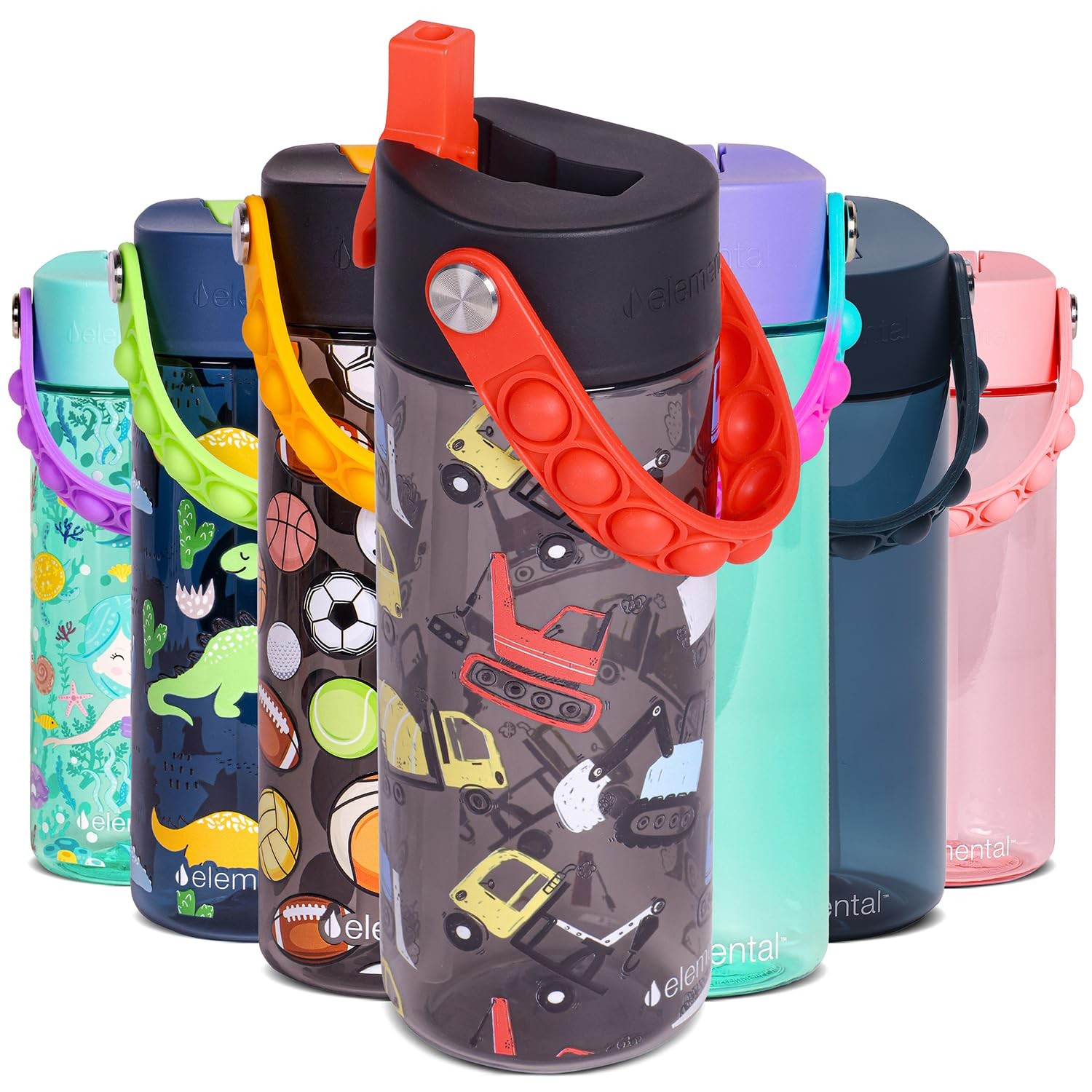 For - Splash Water Bottle For With Pop-it Handle - Bpa Tritan P...