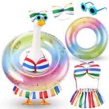 Bikini Porch Goose Outfits with Sunglasses and Swimming Tube for 23" Summer G...