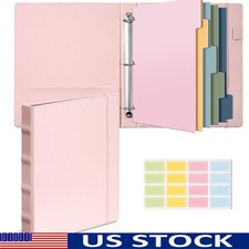 Durable Faux Leather Binder W/ Tabs & Pockets Easy Document Organization New