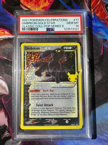 Umbreon Gold Star Celebrations Classic Coll. 17/17 PSA 10 Gem Mint Pokemon TCG