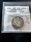 1907 P  Barber Head  Quarter Dollar  USA   #028371